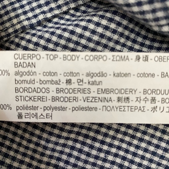 Zara Woman Off Shoulder Gingham Peasant Blouse XS - Picture 13 of 13
